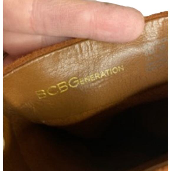 BCBGeneration Brown Suede Leather Pointed Toe Stiletto Heel Boots 8M - Picture 7 of 11